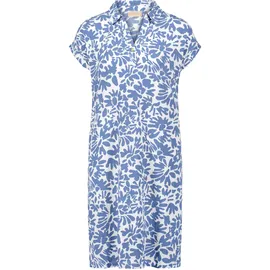 Cartoon Druckkleid Kurzarm Blau/Weiß 36