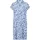 Cartoon Druckkleid Kurzarm Blau/Weiß 36