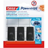 Tesa Powerstrips Selbstklebehaken S Eckig Schwarz 3 Stück