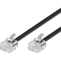 goobay 50320 Modularanschlusskabel, Telefonkabel, RJ11 Stecker (6P4C) auf RJ11 Stecker (6P4C), schwarz, 15m