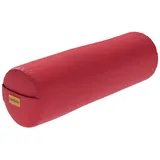 GORILLA SPORTS Yoga Bolster Yogakissen Ø20cm, aus 100% Baumwolle, mit Dinkelfüllung, Yogarolle, Waschbarer, mit Tragegriff, Yogakissen, für Restorative Yoga, Pilates rot