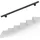 Wiltec Handlauf Treppe 190 cm Edelstahl Schwarz