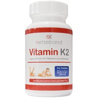 Vitamin K2 MK7 200μg 180 vegane Tabletten = 6 Monate Vorrat Vitamin K2 hochdosiert Menaquinon MK7 vegan Netzeband