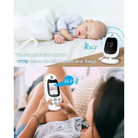 Avylet Babyphone mit Kamera Tragbares Vox-Funktion Temperatursensor Nachtsicht-Video-Babyfon 2,4 Ghz Intelligentes Standby Baby monitor Gegensprechanlage
