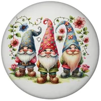 Speecheese Gartenzwerge mit Blumen Magnet mit Flaschenöffner rund Verspielte