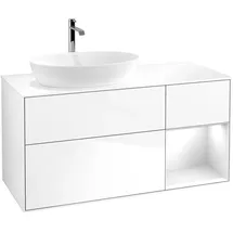 Villeroy & Boch Waschtischunterschrank 3 Auszüge 120 x 60,3 x 50,1 cm Glossy Weiß Lack
