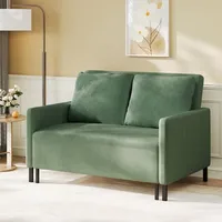 2-Sitzer-Schlafsofa aus Cord, modernes Schlafsofa mit Armlehne, Loveseat-Sofa mit Massivholzrahmen, L 120–180 cm, Grün