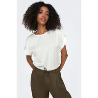 Only ONLLIEKE S/S SATIN MIX TOP Kurzarmshirt Weiß L