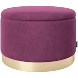 Phoenix Playboy Hocker Playboy, lila Textil, Uni, rund, 55x35x55 cm, Stauraum, Wohnzimmer, Hocker, Sitzhocker