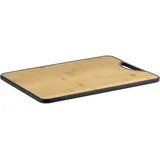Alpina Doppelseitiges Schneidebrett Bambus/Kunststoff 1-tlg. 38 x 28 cm Braun/Weiß