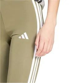 adidas Essentials 3-Streifen Cotton Damen Tights, grün - M
