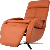 Mendler Relaxsessel HWC-L11, Design Fernsehsessel TV-Sessel Liegesessel, Liegefunktion drehbar, Voll-Leder - terracotta-braun