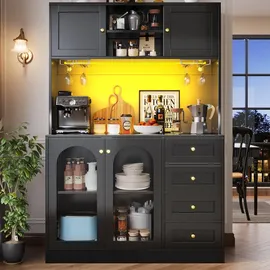 Okwish Buffetschrank 120 x 40 x 188 cm Schwarz