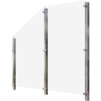 STAKET PRO Glaszaun mit seitlicher Abschrägung 2,27 m silber/klarglas