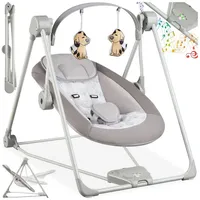 Tectake Babyschaukel Dogs Klappbar Truespeed Technologie Mit 5 Geschwindigkeitsstufen Timerfunktion Mit Drei Zeiteinstellungen und Abschaltautomatik