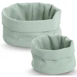 Zeller Aufbewahrungskorb Waffelpiqué 2-tlg. 20 x 20 x 12 cm mint/grün