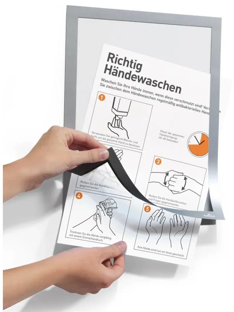 DURABLE Magnetrahmen DURAFRAME Info-Set Hygiene, silber