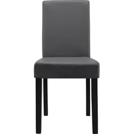 [en.casa] Esstisch Eiche antik mit 6 Stühlen dunkelgrau Kunstleder gepolstert 140x90 Essgruppe Esszimmer - Braun/Dunkelgrau/Schwarz