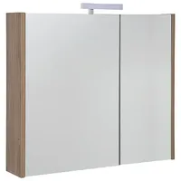 Evenes Spiegelschrank Akira mit LED-Beleuchtung, 2 Türen, Nabucco Eiche