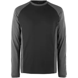 Langarmshirt "BIELEFELD" Unique - XS - schwarz/dunkelanthrazit