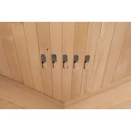 purehaven Infrarotkabine 120x120x190 cm aus kanadischem Hemlock-Holz Bluetooth-Soundsystem Timer Lichttherapie in 4 Farben digitale Steuerung - Braun