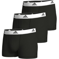 adidas Herren, Multipack (3pk) und Active Flex Cotton Trunk Boxershort (6 Pack) Unterwäsche, Black M