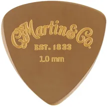 Martin Gitarrenplektrum LUXE Contour 1 mm aus Torlon, asymmetrische Plektren für Gitarre mit satinierter Oberfläche und eingraviertem Logo (A0117)