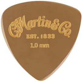 Martin Gitarrenplektrum LUXE Contour 1 mm aus Torlon, asymmetrische Plektren für Gitarre mit satinierter Oberfläche und eingraviertem Logo (A0117)