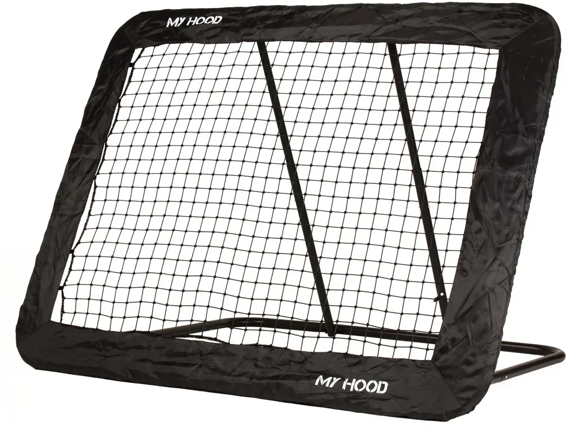 Rebounder Fußballtraining 150 x 120 cm schwarz/gelb verzinkter Stahl, Netz - My Hood - 5 Neigungswinkel, stabil, für Kinder ab 4