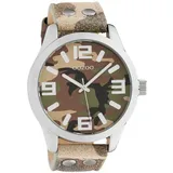 Oozoo Basic Line Armbanduhr C1066 Camouflage Lederband 47 mm - Bunt