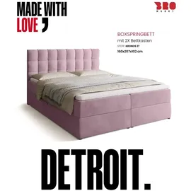 bromarkt Detroit 160 x 200 cm H3 Rosa