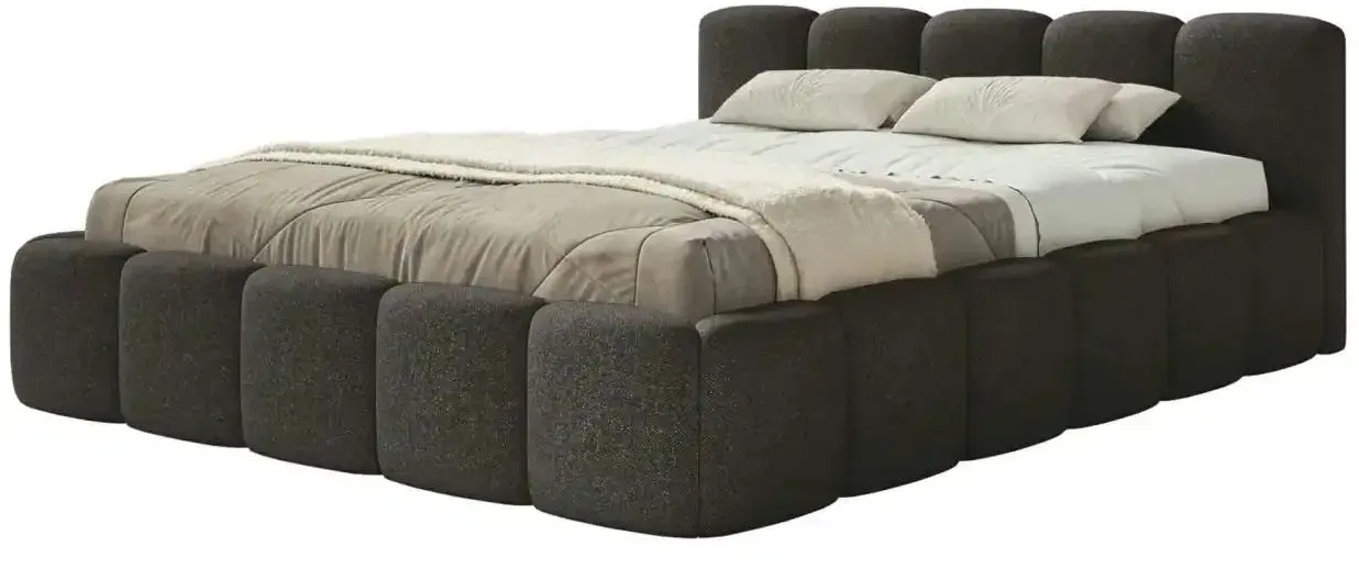 Selsey Polsterbett in Chenille Cloudy Low , blau , Maße (cm): B: 180 H: 72