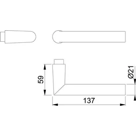 HOPPE Ams.1400 Türdrückerlochteil Aluminium F1/naturfarbig