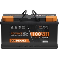 EXAKT Autobatterie 12V 100Ah Starterbatterie PKW KFZ Auto Batterie (100Ah)