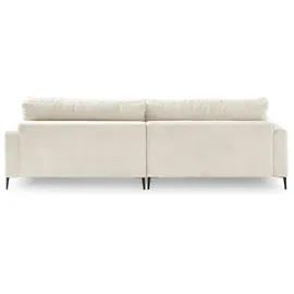 KAWOLA Ecksofa Cara Cord Recamiere links cremeweiß