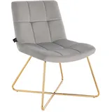 Svita Loungesessel LYNN Samt 58 x 82 x 64 cm Grau ohne Armlehnen