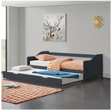 [en.casa]® [en.casa] Sofabett Kongsberg 90x200 cm mit Lattenrost Dunkelgrau