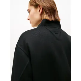 Tommy Hilfiger Bomberjacke TOMMY HILFIGER "DF WOOL SHORT BOMBER", Damen, Gr. 36, schwarz, Web, Obermaterial: 60% Wolle, 40% Polyester, unifarben, regular fit kurz, V-Ausschnitt, Jacken Bomberjacke, mit Wolle