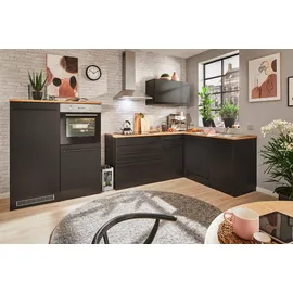 BASIC by Balculina Winkelküche Jazz L-Form 320 x 175 cm weiß matt/weiß hochglanz/stone dark