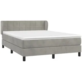 vidaXL Boxspringbett 140 x 200 cm Hellgrau