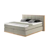 U N O Sports uno Massivholz-Boxspringbett Luca ¦ beige ¦ Maße (cm): B: 200 H: 112