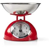 Nedis Küchenwaage Retro mit Edelstahlschüssel KASC110RD