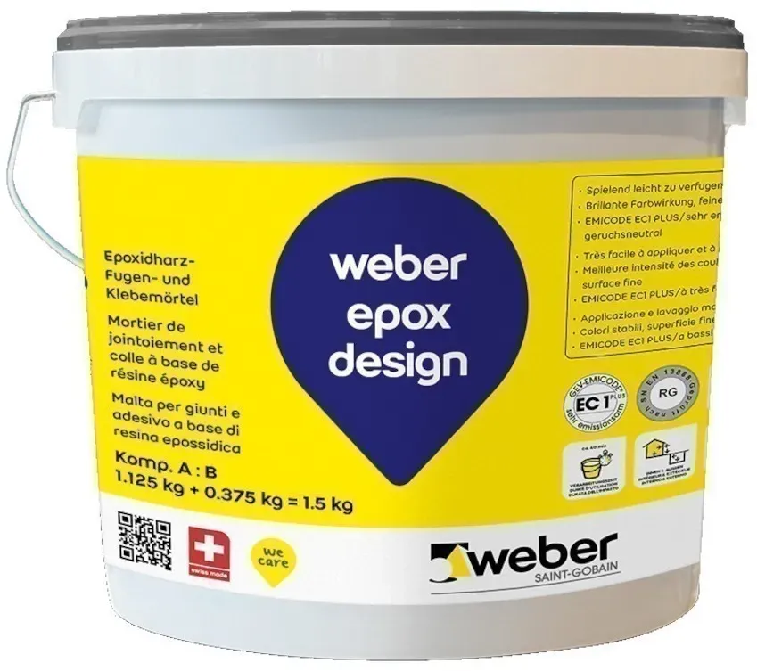 2K-Epoxidharzkleber u. Fugenmörtel - weber.epox design - 4,5kg - silbergrau