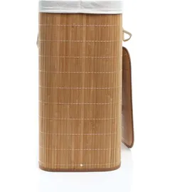 Wiltec 62925 Wäschekorb mit Deckel Bambus faltbare Wäschebox mit Tragegriffen zum Sortieren von Schmutzwäsche