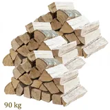 Flameup Kaminholz Brennholz Kaminholz Holz 90 kg Ofen Kamin Kaminofen Grill Buche 33 cm, 90 kg