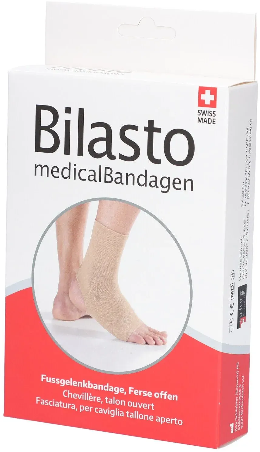 Bilasto Fussgelenkbandage S Ferse offen beige