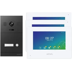2 Draht Video Türsprechanlage für 1 Teilnehmer mit Aufzeichnungsfunktion, 7 Zoll LCD-Monitor, Nachtsichtfunktion – Anthrazit Kamera 3x 7 Zoll Monitor