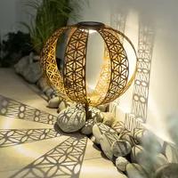 GLOBO Solarleuchte Solarkugel Rostoptik für Außen rost Garten Solarlampe