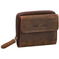 STILORD Geldbörse "Suki" Kleines Portemonnaie Damen Leder mit RFID-Schutz braun