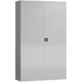 Metallschrank abschließbar Flügeltürenschrank 1945 x 1200 x 420 mm RAL 7035 lichtgrau X-530370